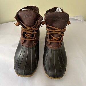Sperry Saltwater Duck Boot Brown Leather Size 10